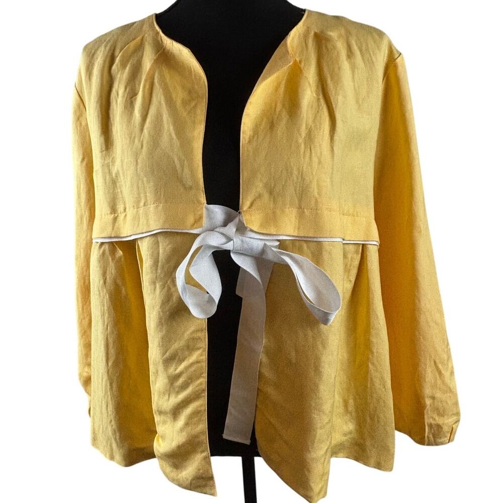 Appraisal Long Sleeve Tie Front Jacket Size Large NWT